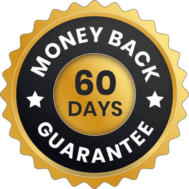 60 Days 100% Money Back Guarantee Badge - GLPro